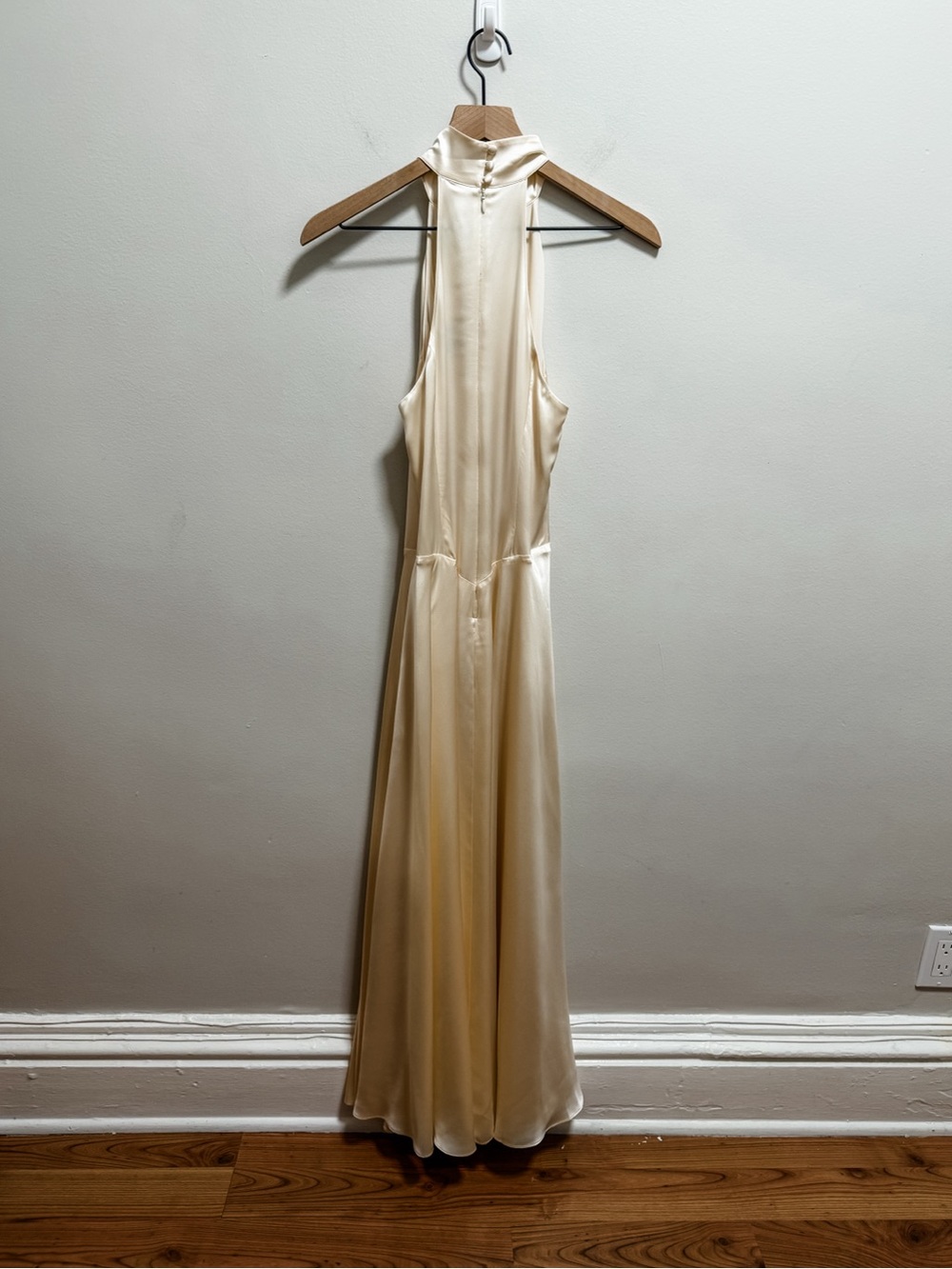 Reformation Katelyn ivory silk dress halter maxi gown bridal bride wedding white - Picture 4 of 11